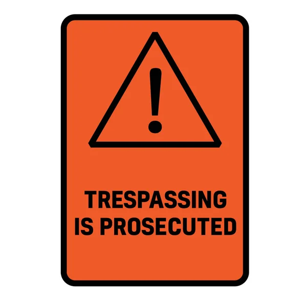 Tresspassing 被检控警告标志 — 图库矢量图片