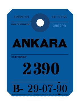 Ankara Havaalanı Bagaj etiketi