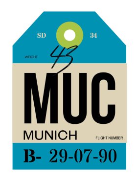 Münih Havaalanı Bagaj etiketi