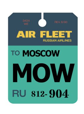 Moskova Havaalanı Bagaj etiketi
