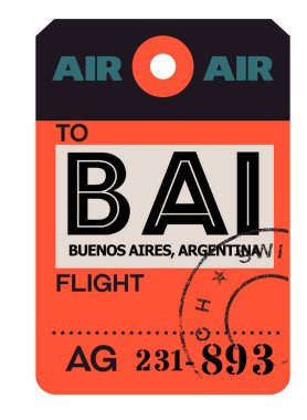 Buenos aires Havaalanı Bagaj etiketi