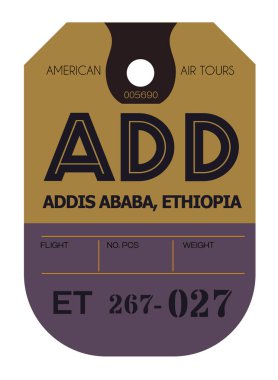 Addis ababa Havaalanı Bagaj etiketi