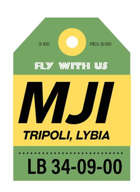 Trablus Havaalanı Bagaj etiketi