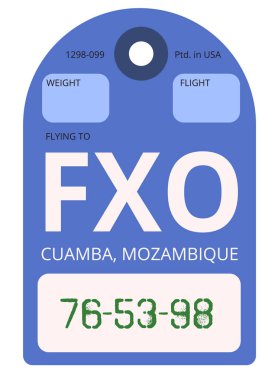 Cuamba Havaalanı Bagaj etiketi