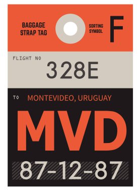 Montevideo Havaalanı Bagaj etiketi