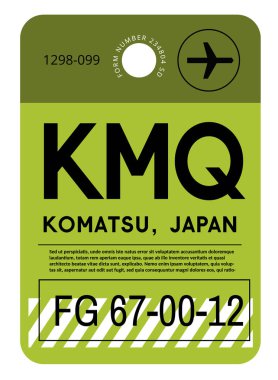 Komatsu Havaalanı Bagaj etiketi