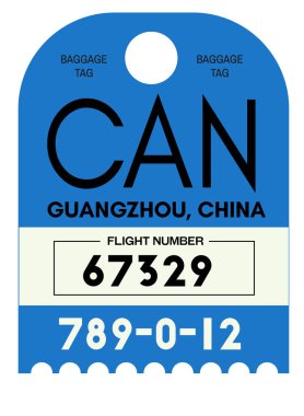 Guangzhou Havaalanı Bagaj etiketi