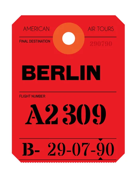 Etiqueta de equipaje del aeropuerto berlin — Vector de stock