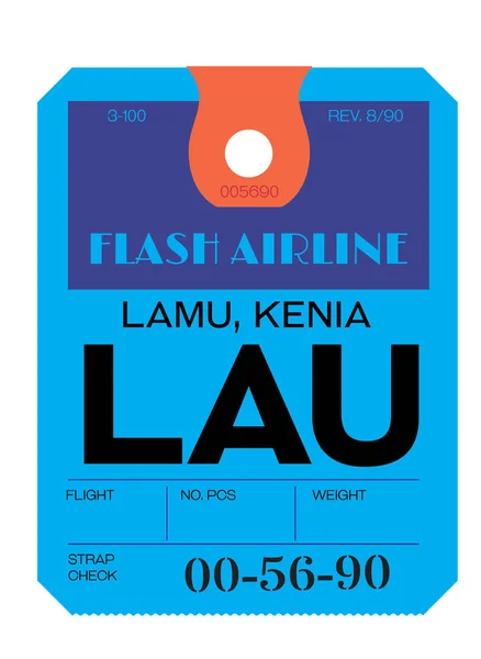 Lamu Realisticamente Alla Ricerca Aeroporto Bagagli Tag Illustrazione — Vettoriale Stock
