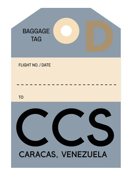 Caracas Flygplats bagage-tag — Stock vektor