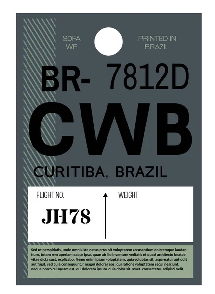 Curitiba airport luggage tag — Stock Vector