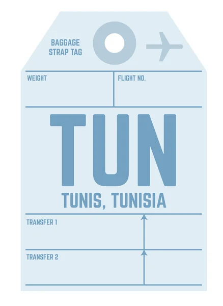 Tunis flughafen gepäckmarke — Stockvektor