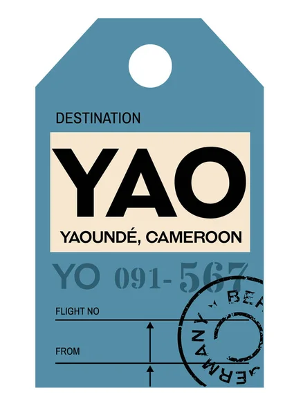 Etiqueta de bagagem do aeroporto de Yaounde — Vetor de Stock