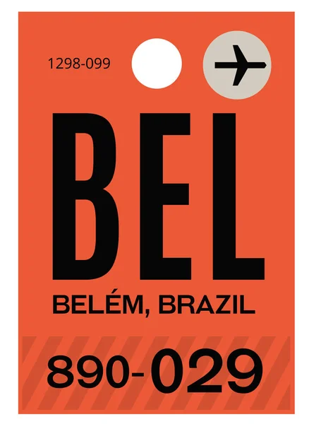 Etiqueta de bagagem do aeroporto de Belém — Vetor de Stock