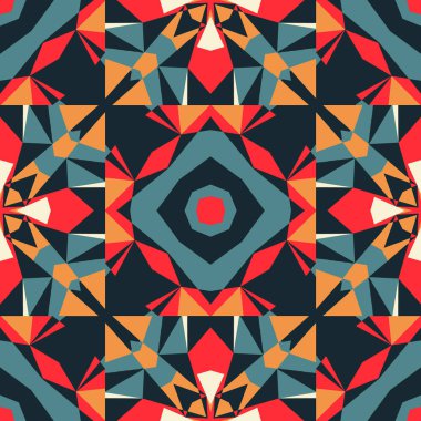 Keskin açıları geometrik döşeme Dikişsiz desen, renkli arka plan, doku.