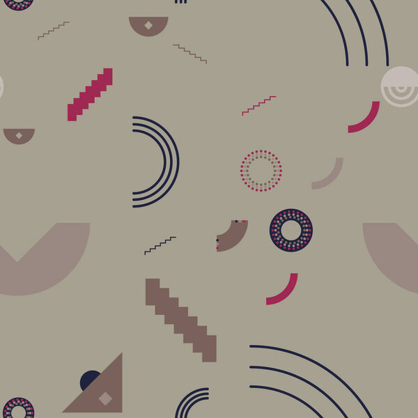 Elementary shapes chaotic seamless pattern