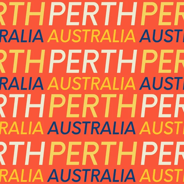 Perth, Australia patrón sin costuras — Vector de stock