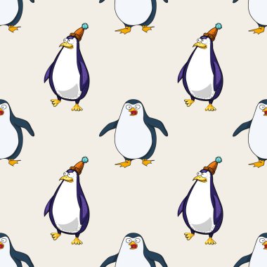 Pinguins seamless modeli