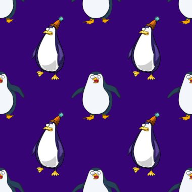 Pinguins seamless modeli
