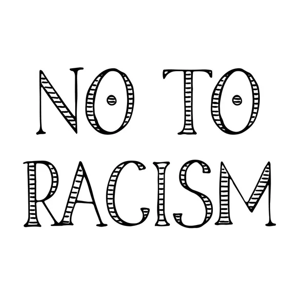No a la etiqueta de racismo — Vector de stock