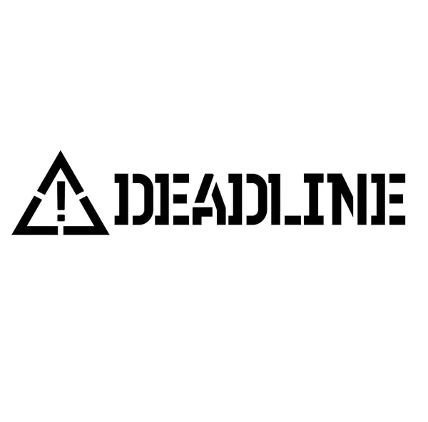 Deadline-Etikett auf weiß — Stockvektor