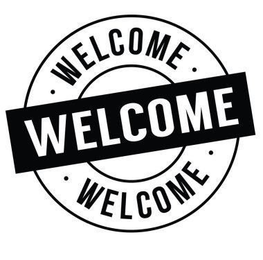 Beyaz hoş geldiniz damgası