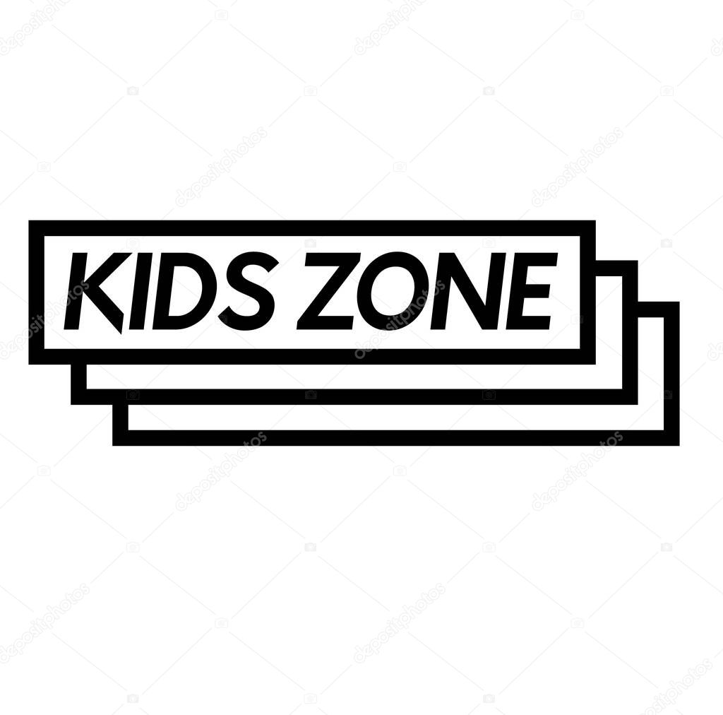 kids zone stamp on white