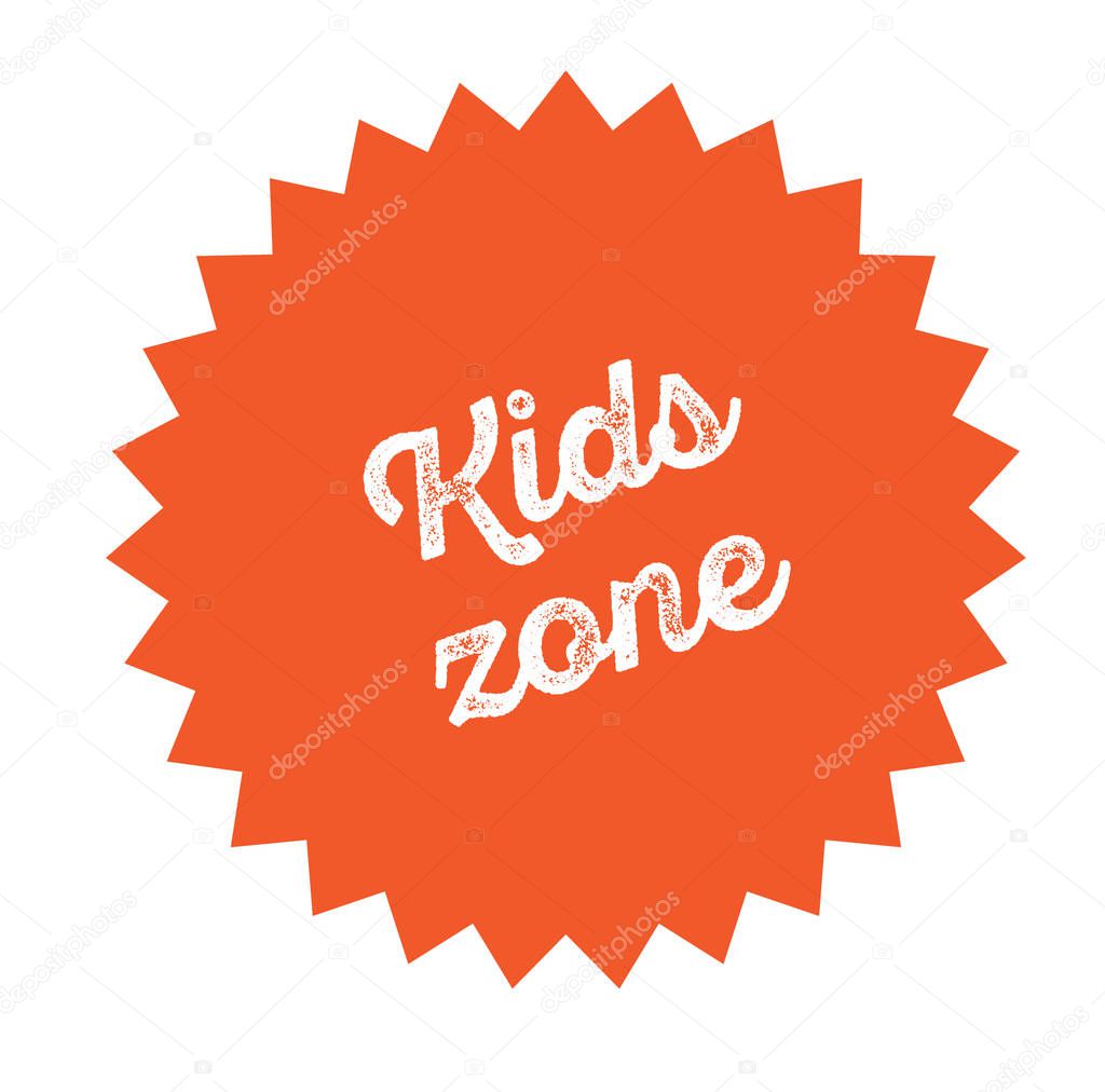 kids zone stamp on white