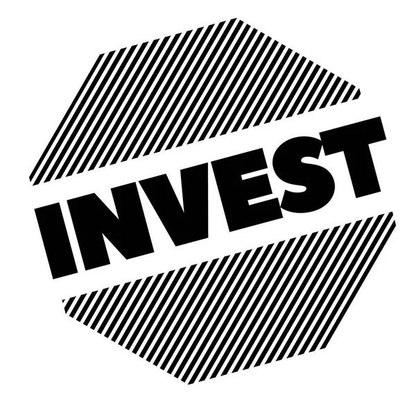 Investir selo preto — Vetor de Stock