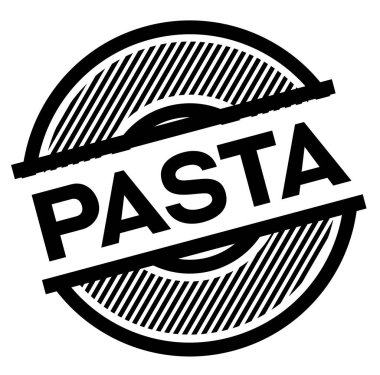 Makarna siyah pul beyaz arka plan, işaret, etiket