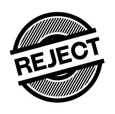 Beyaz arka plan, işaret, etiket üzerinde siyah pul reddetmek