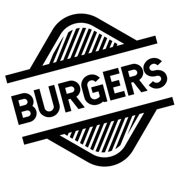 Hamburgers timbre sur blanc — Image vectorielle