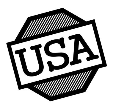 Beyaz arka planda siyah ABD damgası. İşaret, etiket, etiket