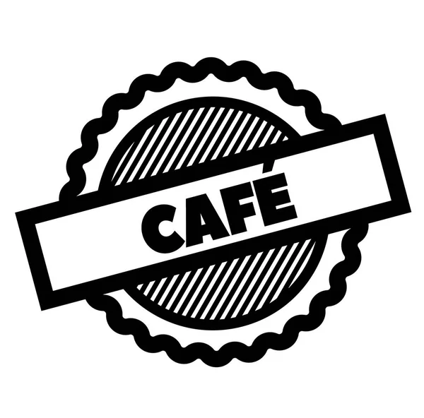 Café Timbre Noir Langue Espagnole Signe Étiquette Autocollant — Image vectorielle