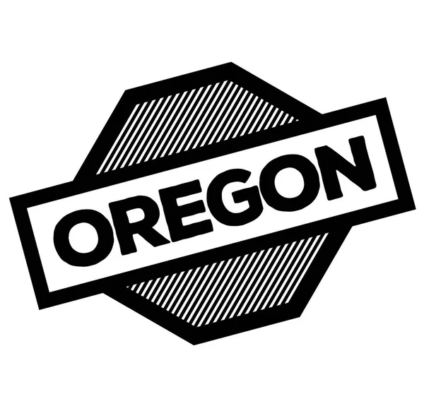Timbre Noir Oregon Sur Fond Blanc Signe Étiquette Autocollant — Image vectorielle