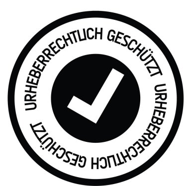 Almanca telif hakkıyla korunan damgası