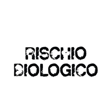 İtalyanca dil Biohazard siyah pul. İşaret, etiket, etiket