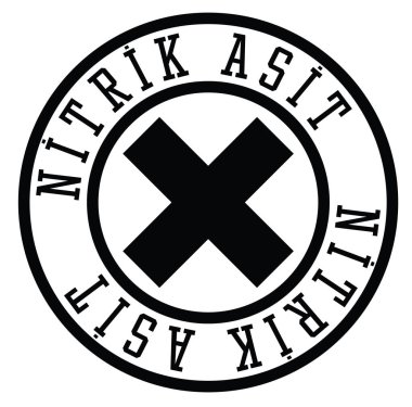 Türk Dili nitrik asit siyah pul. İşaret, etiket, etiket