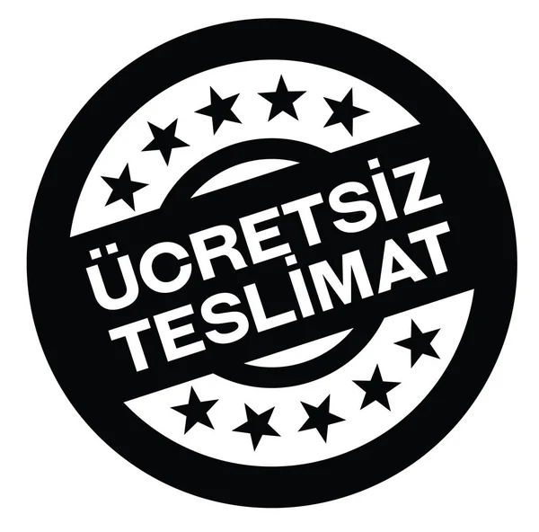 Timbre de livraison gratuit en turc — Image vectorielle