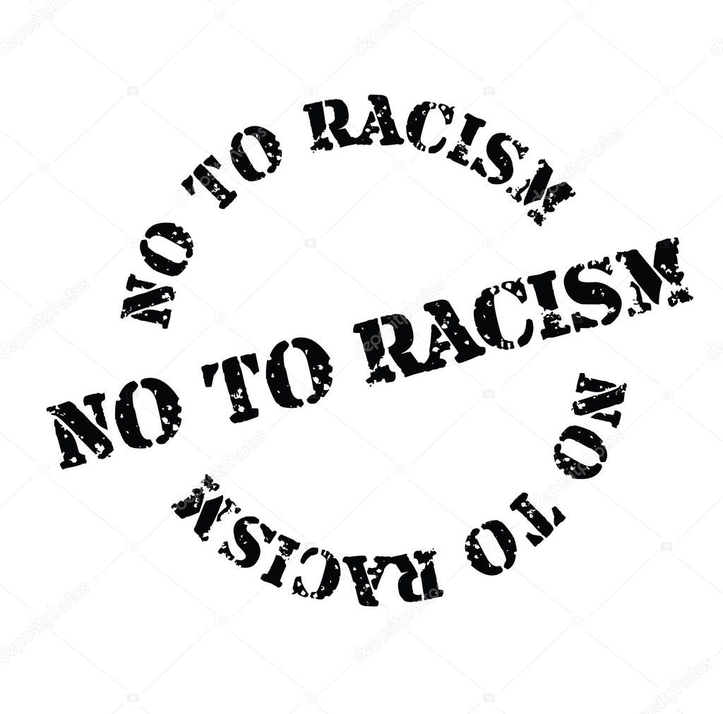 no to racism stamp on white