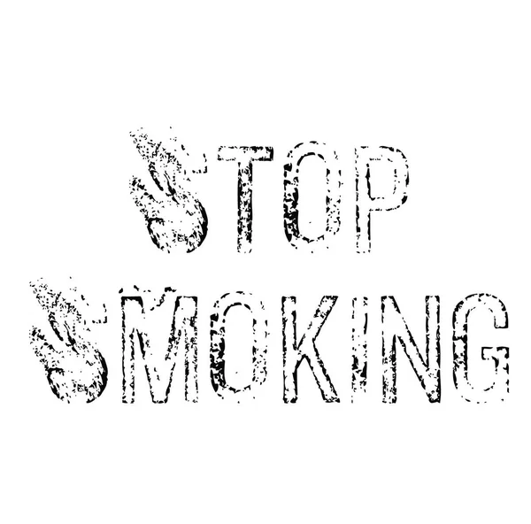 Smettere Fumare Timbro Nero Sfondo Bianco Firma Etichetta Adesivo — Vettoriale Stock