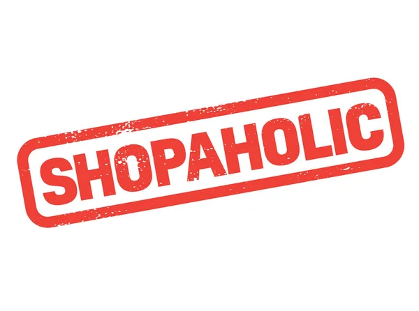 Shopaholic Stempel auf Weiß — Stockvektor