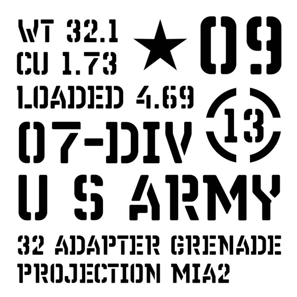 Armed forces stencil sign collection — Stock Vector