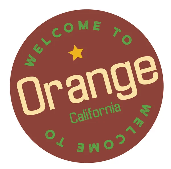 Vítejte v Orange v Kalifornii — Stockový vektor