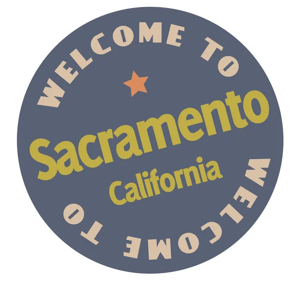 Bienvenido a Sacramento California — Vector de stock