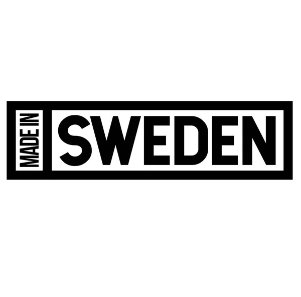 Hergestellt in schwedischem Etikett auf weiß — Stockvektor