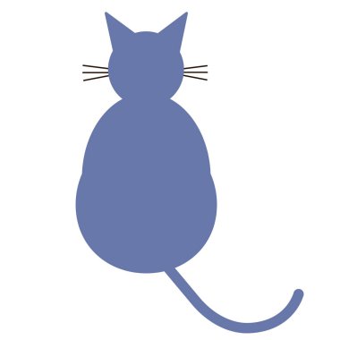 Mavi kedi düz renk illüstrasyon