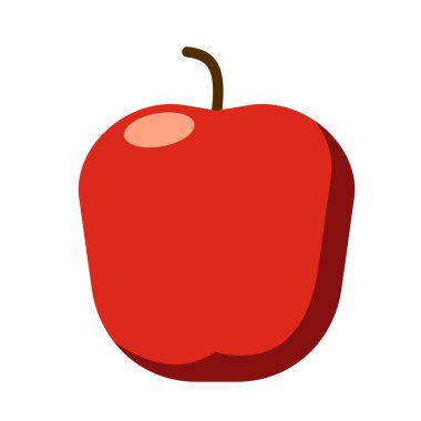 Apple düz renk sanat illüstrasyon