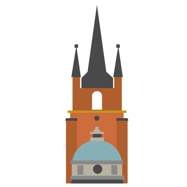 Плоская цветная иллюстрация здания старого города — стоковый вектор