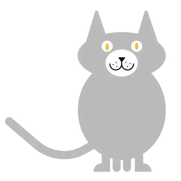 Illustration couleur plate chat — Image vectorielle